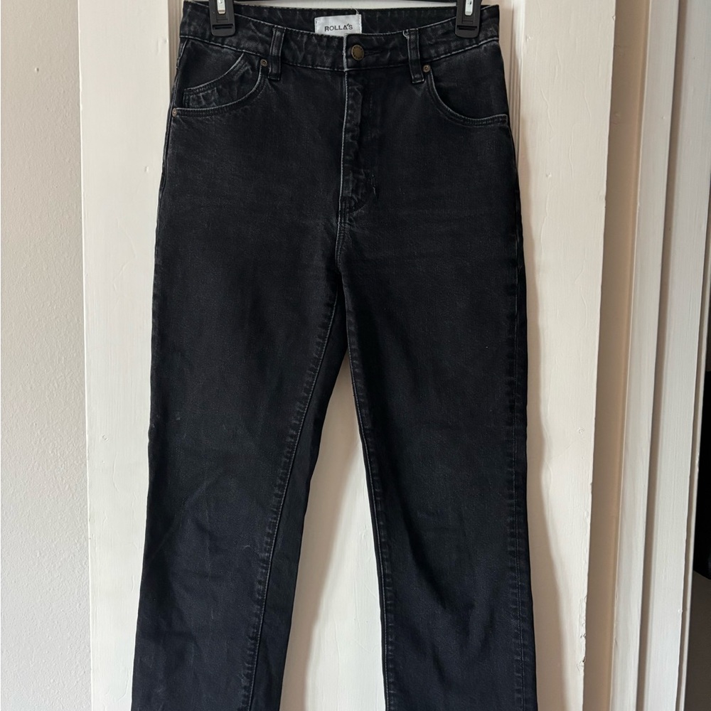 ROLLA'S - Original High Rise Straight Cropped Jeans Black